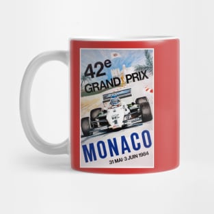 Monaco Vintage 1984 Grand Prix Auto Road Racing Poster Print Mug